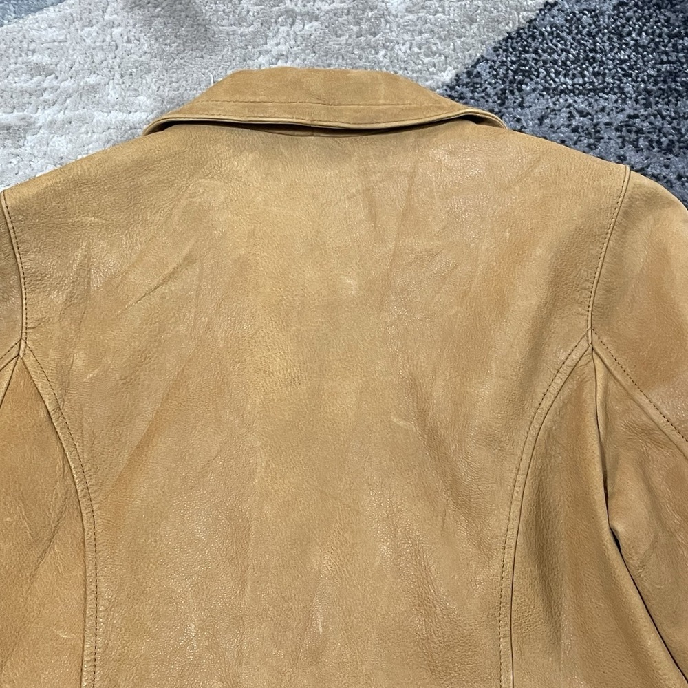 The Territory Ahead LEATHER Jacket Women Small Brown Button Up Coat Western BOHO - Picture 11 of 15